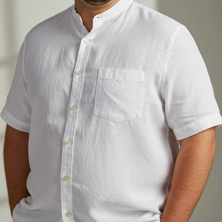 Men's Plus Size White Linen Shirt – Cloud by OrganoLinen
