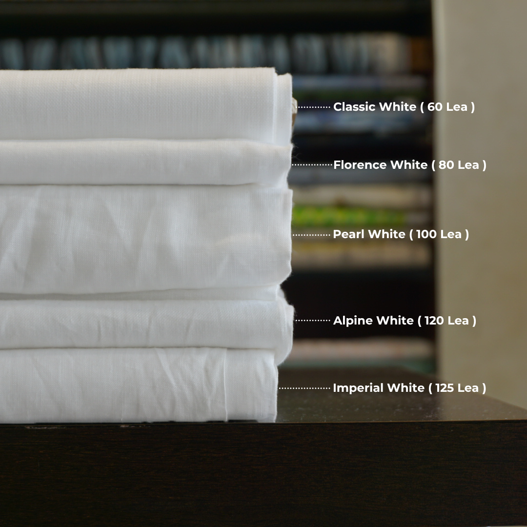 Pure Linen Fabrics,For Shirts and Tops in Classic White – Concord Lumiere by OrganoLinen