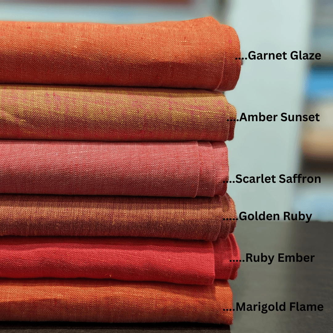Summer Linen Fabric for Shirt making, Dress Making, Top Making in Garnet Glaze by OrganoLinen