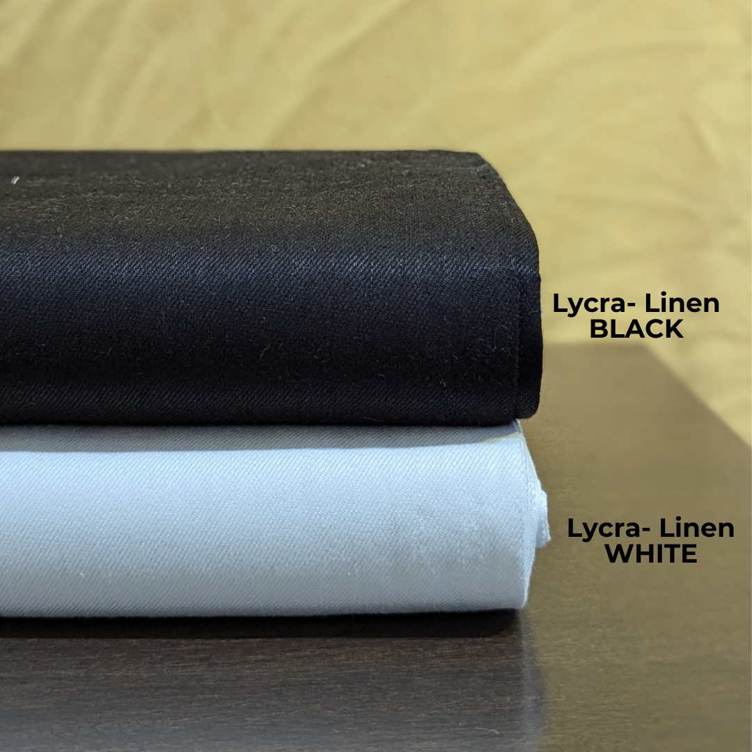 Linen-Lycra Fabric for Pants and Suits in Lycra Linen Black by OrganoLinen