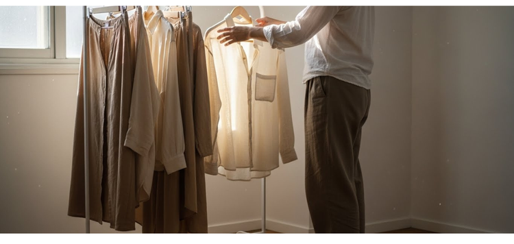 A man loonking at his shirt.