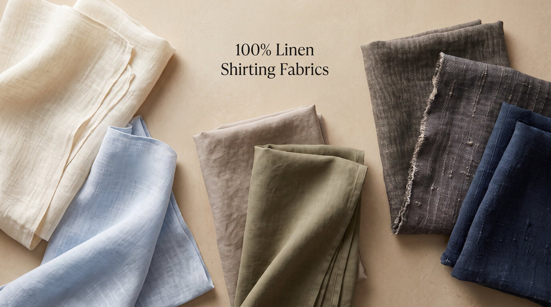 Three linen shirts in light, medium and heavy fabric weights