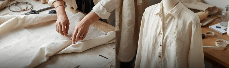 What retailers offer custom-tailored linen clothing?