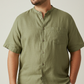 FORREST Chemise classique en lin pour homme - Vert Forrest