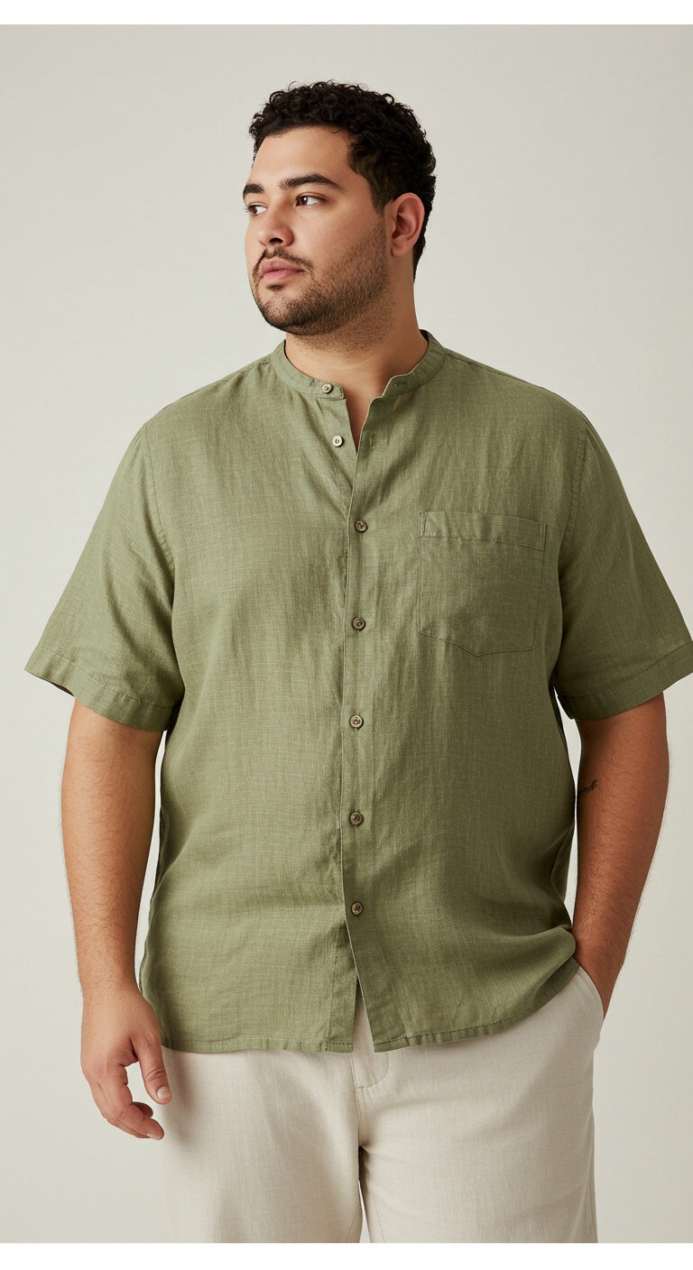 FORREST Chemise classique en lin pour homme - Vert Forrest
