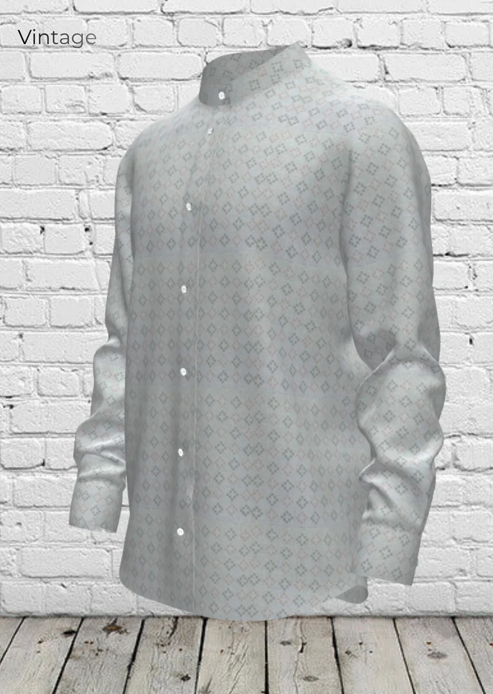 Chemise imprimée en lin blanc AIRY