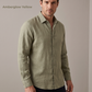 Chemise classique en lin RINO pour homme - Tan