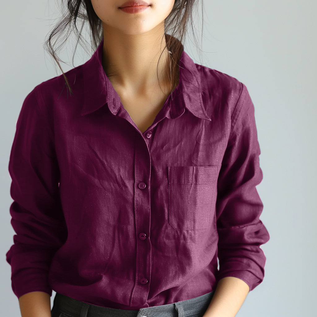 Women's Red Linen Shirt – Ember by OrganoLinen