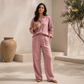 Women's Pure Linen Set in Blush Veil – Luma by OrganoLinen