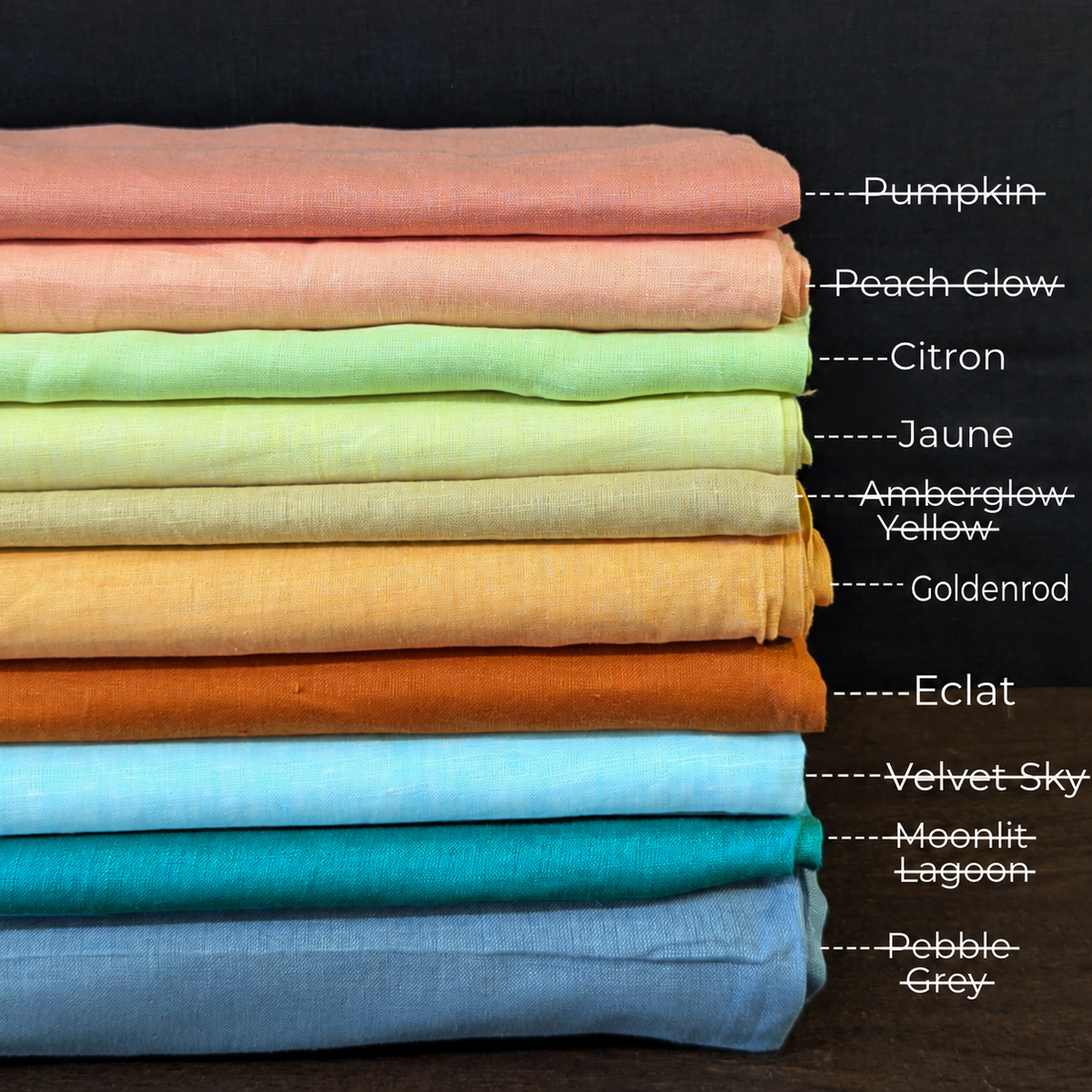 Pure Plain Linen Fabric MULTI set by OrganoLinen