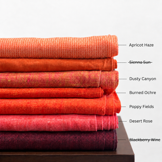 WARM SUN Pure Linen Red Fabrics, For Shirts and Cord Sets