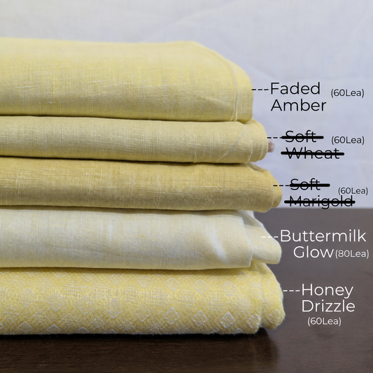 SUNNY SHINE Pure Linen Yellow Fabrics, For Shirts and Tops