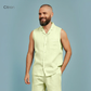Men's Pure Linen Pajamas Sleeveless Top & Pants Set in Citron – Elio by OrganoLinen