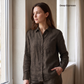 Women's Linen Shirt in Deep Espresso – Raven by OrganoLinen