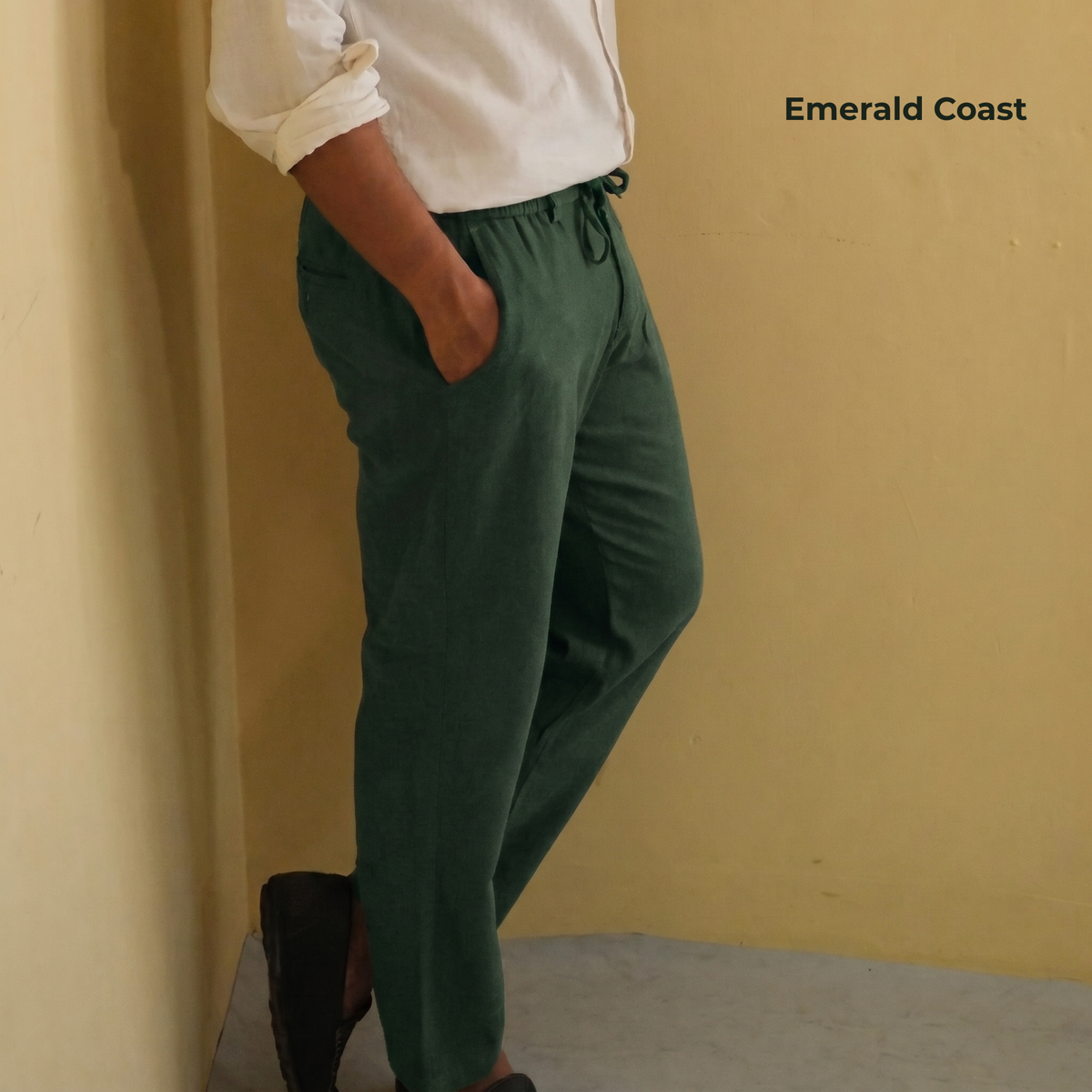 Men's Pure Linen Pants in Emerald Coast – Echo by OrganoLinen