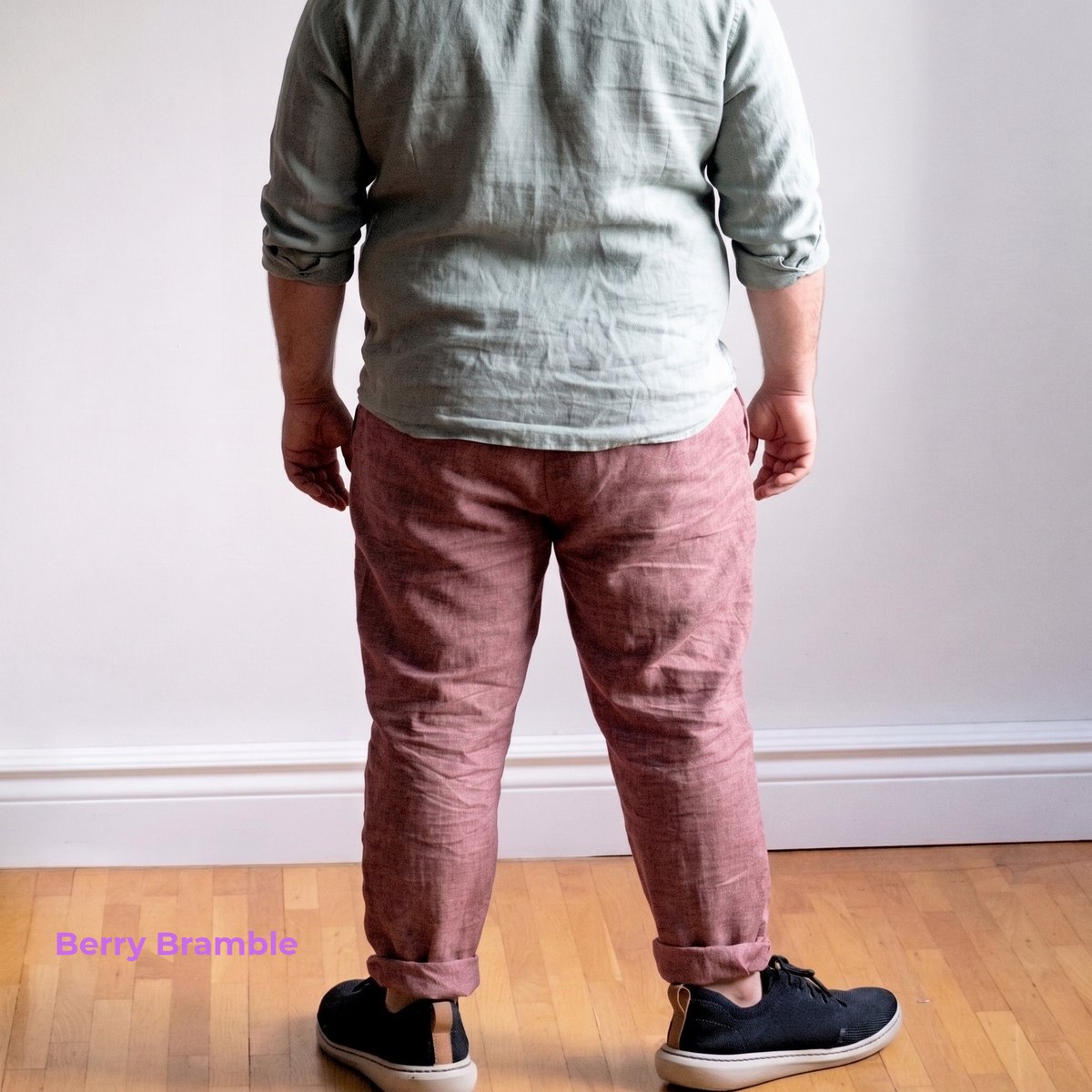 Men's Plus Size Pure Linen Pants in Berry Bramble – Hugo by OrganoLinen