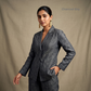 Women’s Unlined Linen Suit in Charcoal Bay – Jasper by OrganoLinen