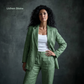 Women’s Unlined Linen Suit in Lichen Stone – Jasper by OrganoLinen