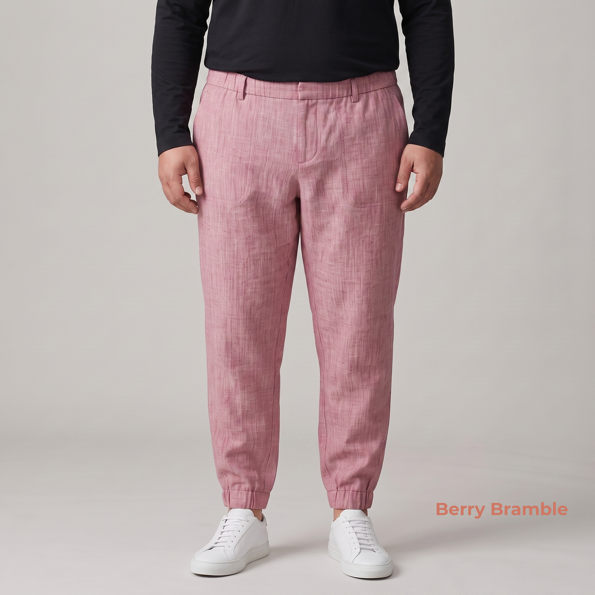 Men's Plus Size Pure Linen Jogger Pants in Berry Bramble – Arlo by OrganoLinen
