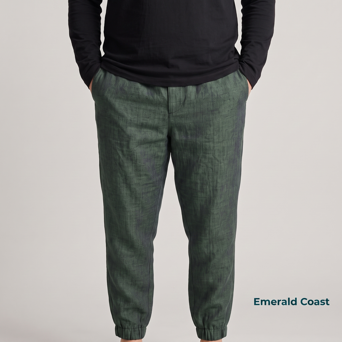Men's Plus Size Pure Linen Jogger Pants in Emerald Coast – Arlo by OrganoLinen