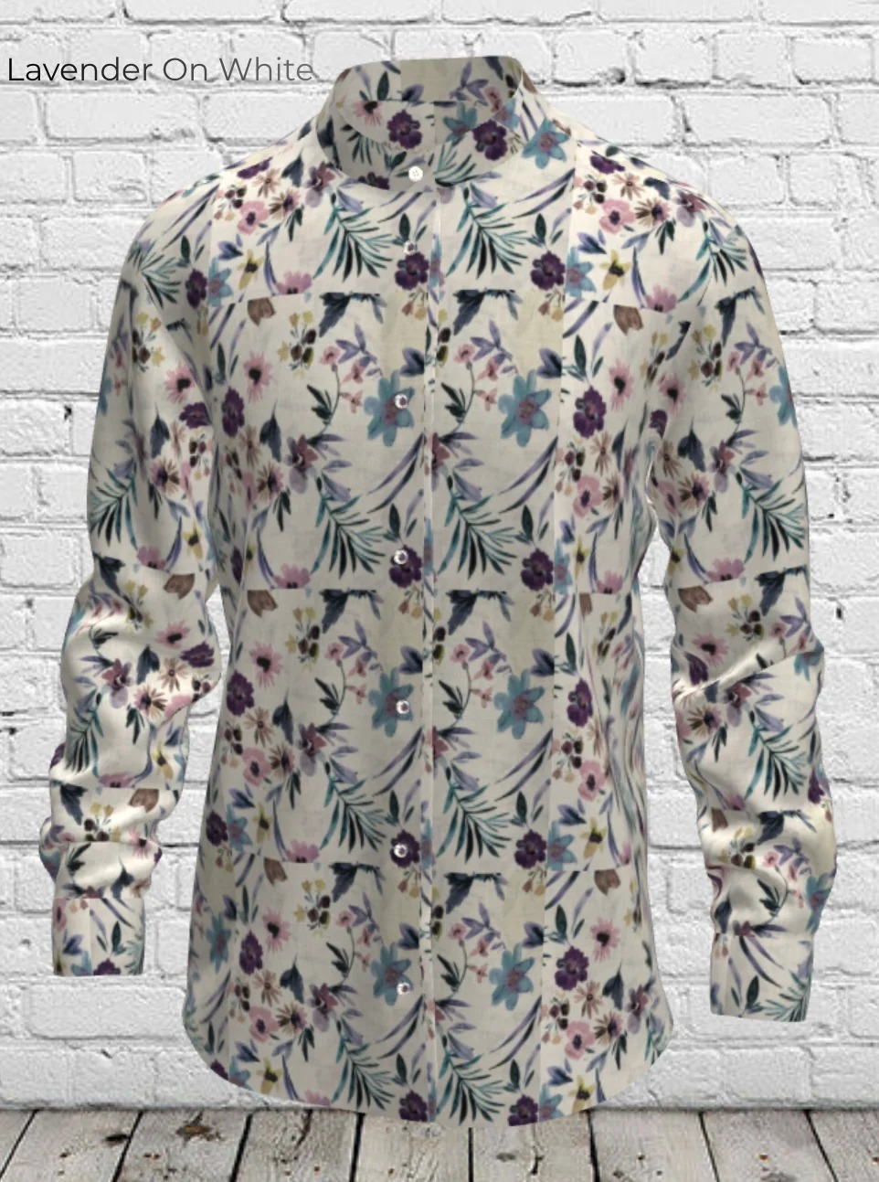 Chemise imprimée en lin blanc AIRY