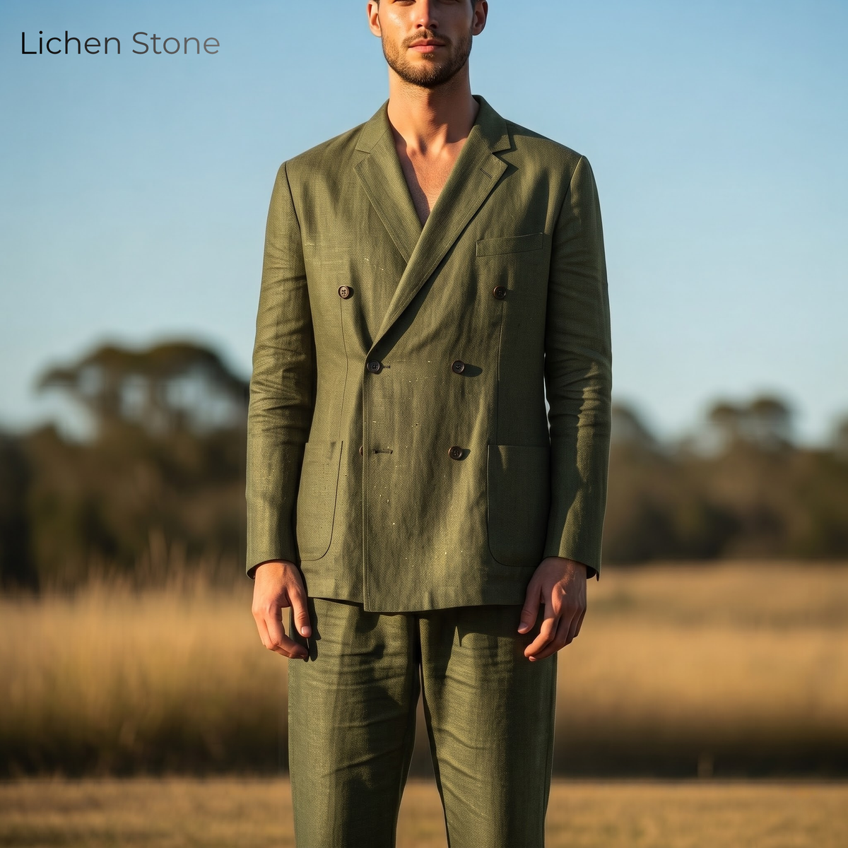 EVEREST Men’s White Linen Suit – Lined 2-Piece Custom