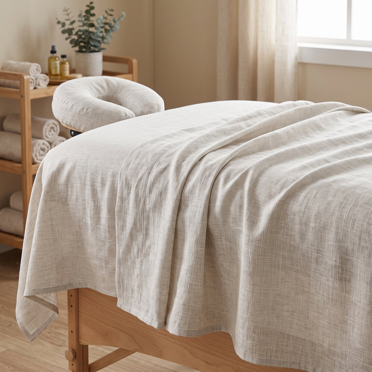 DREAM Linen Massage Table Sheet Set – Fitted & Flat Sheet