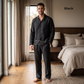 Men's Pure Linen Pajamas Full Sleeve Top & Pants Set in Black Nexa – Milo by OrganoLinen
