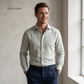 HARBOR-MLS Men's Blue Linen Shirt – Long Sleeve, Custom Fit
