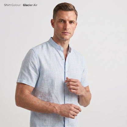 Men's Linen Shirt in Glacier Air – Harbor by OrganoLinen