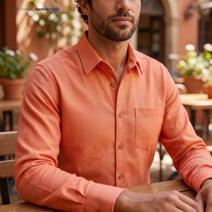 Men's Linen Shirt in Apricot Haze – Ember by OrganoLinen