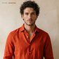 Men's Linen Shirt in Burned Ochre – Ember by OrganoLinen