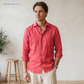 Men's Red Linen Shirt – Ember by OrganoLinen