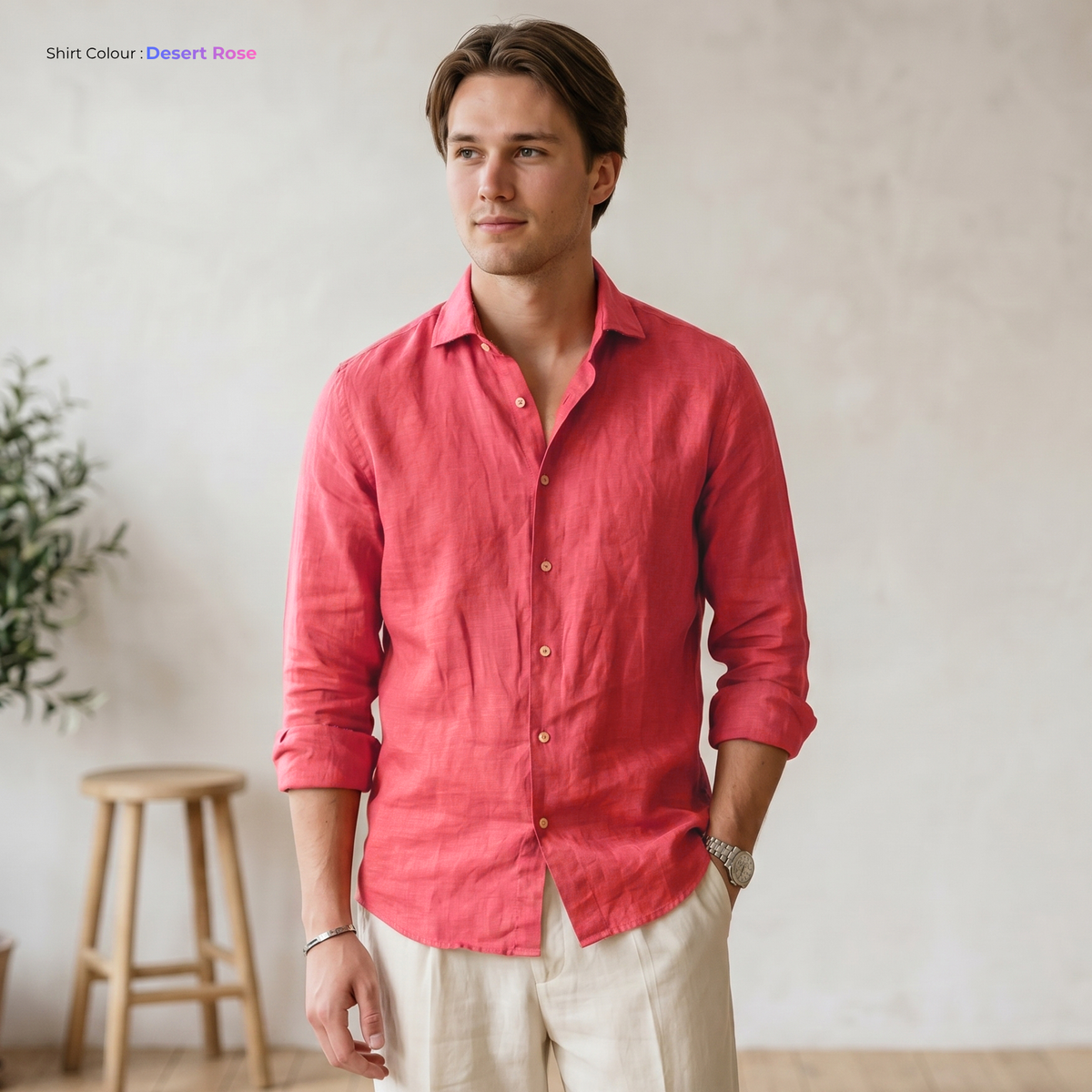 Men's Red Linen Shirt – Ember by OrganoLinen