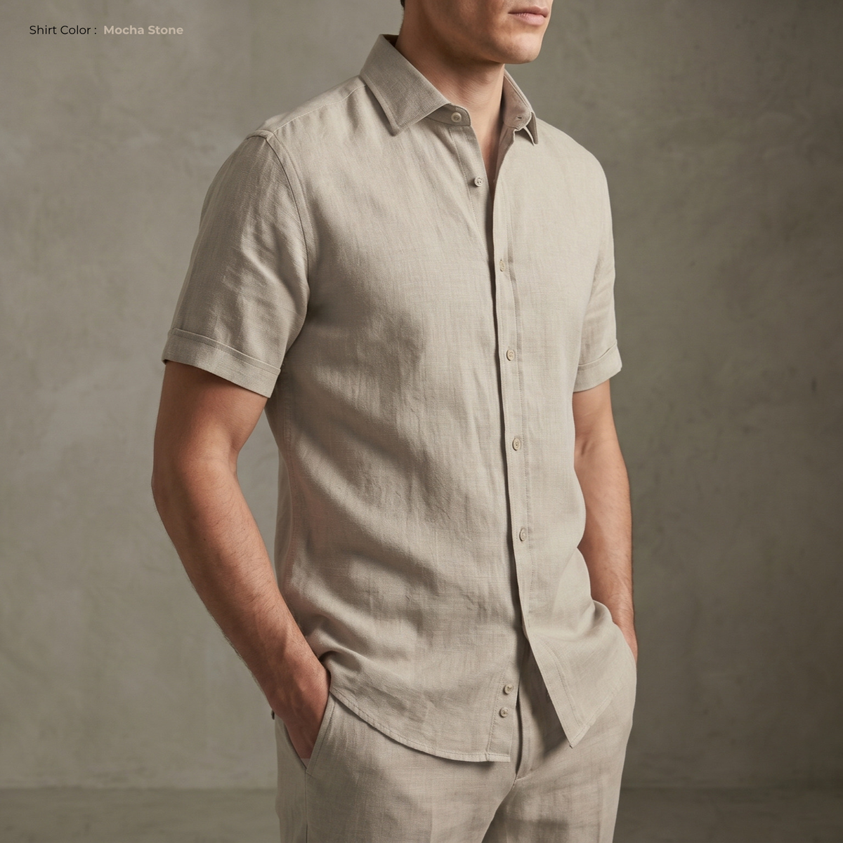 Men's Pure Linen Set in Mocha Stone – Noa by OrganoLinen
