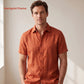 Men's Linen Shirt in Marigold Flame – Ember by OrganoLinen