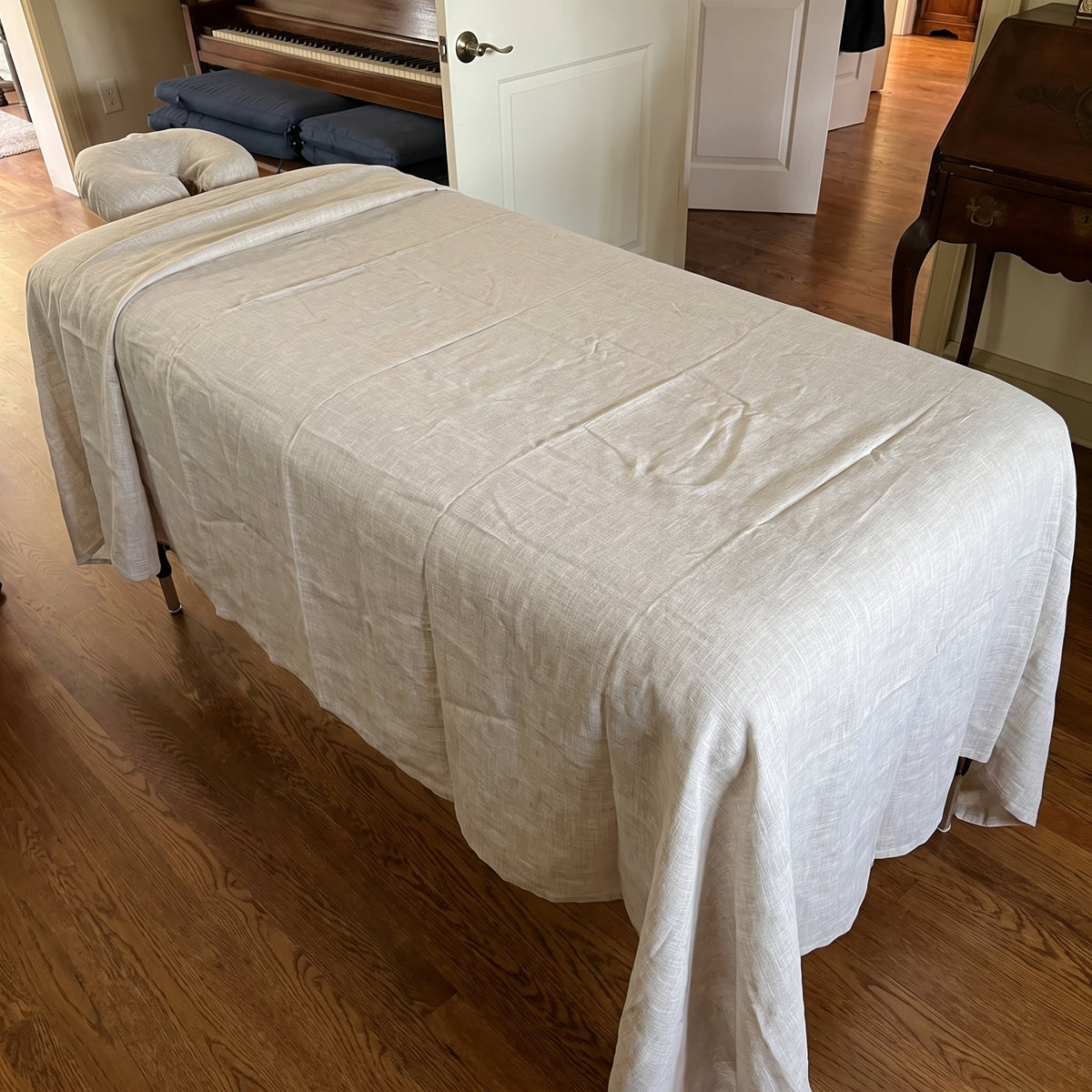 DREAM Linen Massage Table Sheet Set – Fitted & Flat Sheet