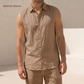 Men's Pure Linen Set in Mocha Stone – Haven by OrganoLinen