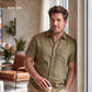 Chemise classique en lin RINO pour homme - Tan