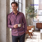 Men's Linen Shirt in Deep Bordeaux 1 – Raven by OrganoLinen