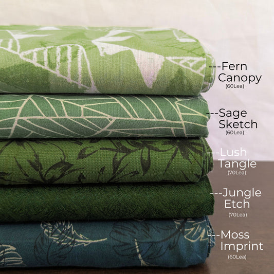Pure Linen Printed Fabrics on Green Based Color || For Shirts & Tops