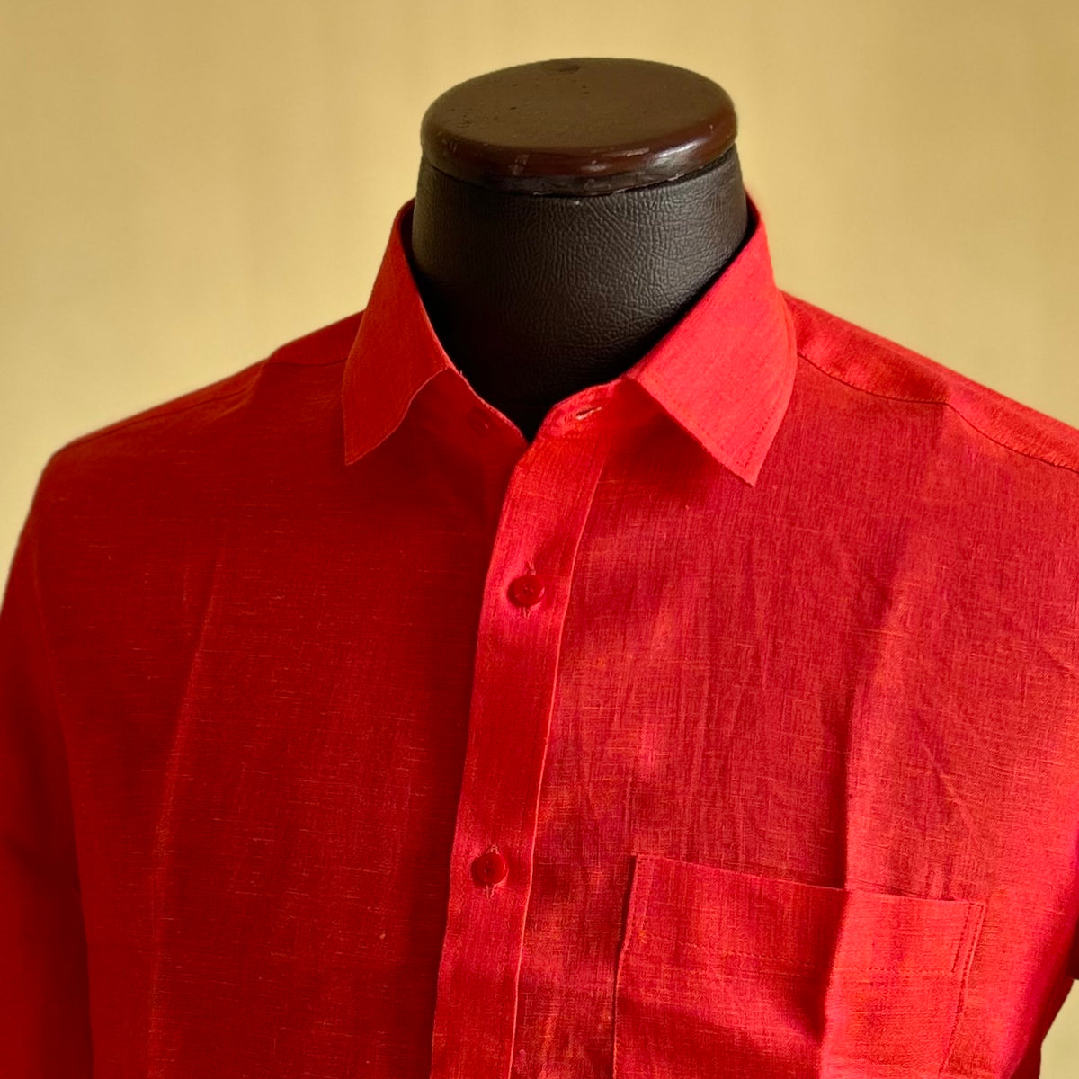 Men's Plus Size Red Linen Shirt – Ember by OrganoLinen