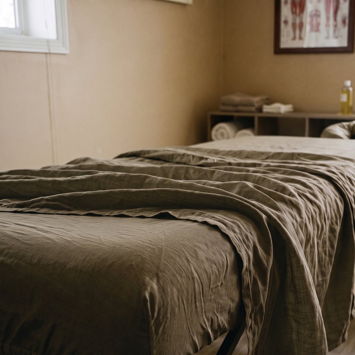 DREAM Linen Massage Table Sheet Set – Fitted & Flat Sheet
