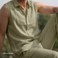 Men's Pure Linen Set in Olive Moss – Drift by OrganoLinen