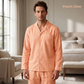 Men's Pure Linen Pajamas Full Sleeve Top & Pants Set in Peach Glow – Milo by OrganoLinen