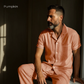 Men’s Pure Linen Pajamas in Pumpkin – Finn by OrganoLinen