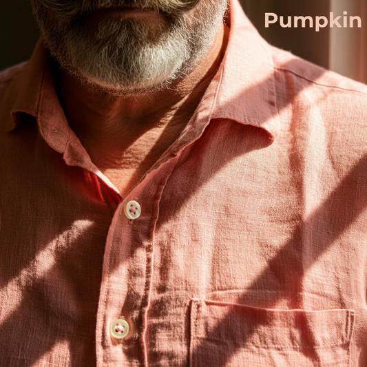 HARVEST-MLS Pink Men's  Linen Shirt – Long Sleeve, Custom Fit