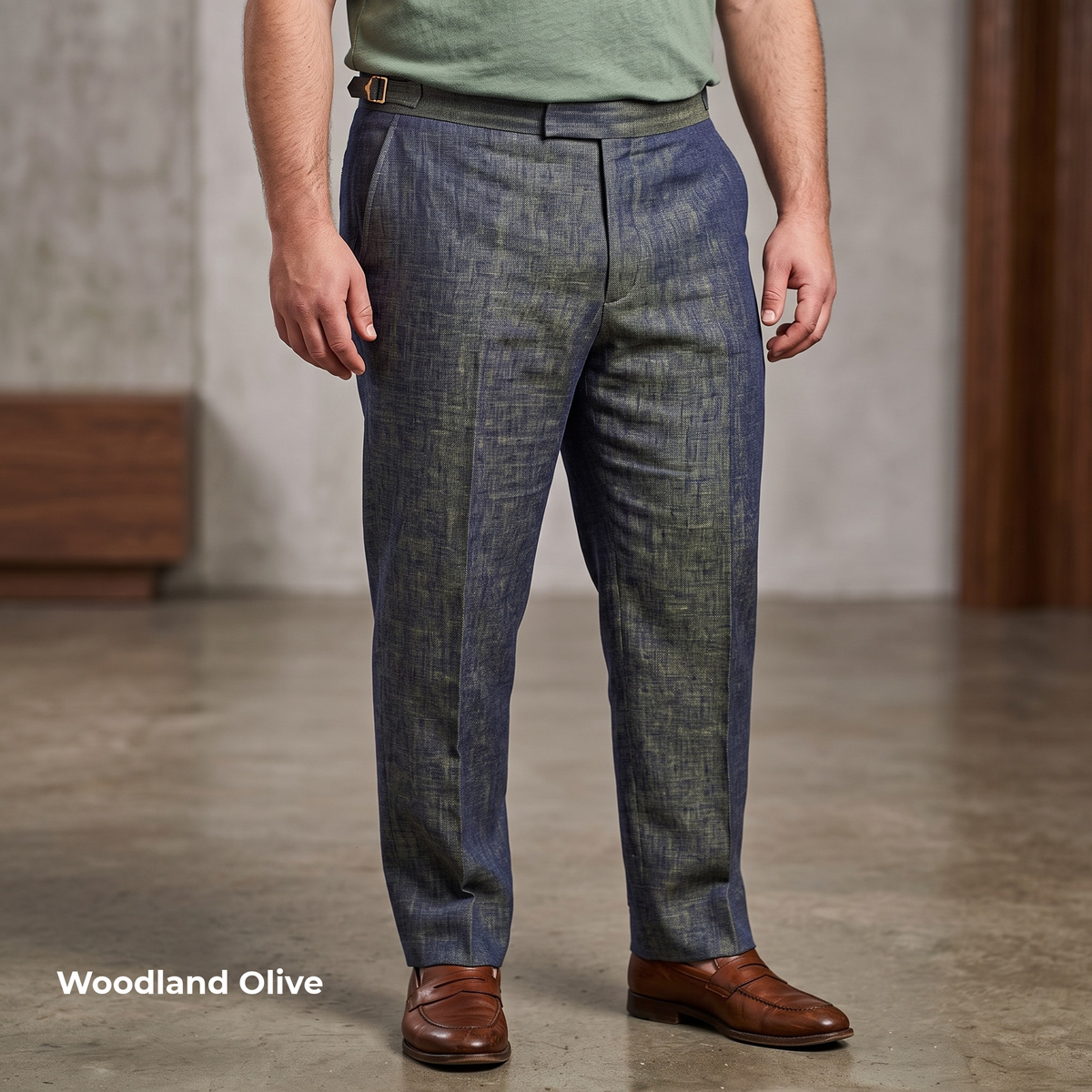 Men's Plus Size Pure Linen Pants in Woodland Olive – Roma by OrganoLinen