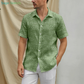 Men's Printed Linen Shirt in Sage Sketch – Forestwind by OrganoLinen