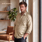 Chemise classique en lin RINO pour homme - Tan